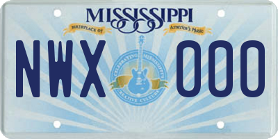 MS license plate NWX000
