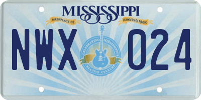 MS license plate NWX024