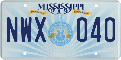MS license plate NWX040