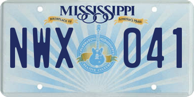 MS license plate NWX041
