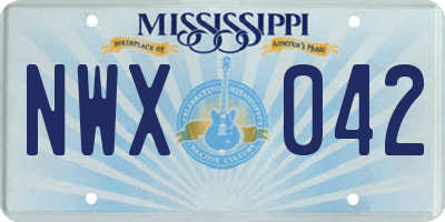 MS license plate NWX042