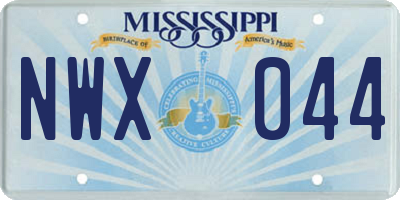 MS license plate NWX044
