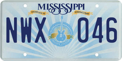 MS license plate NWX046