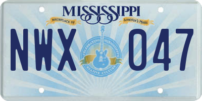 MS license plate NWX047