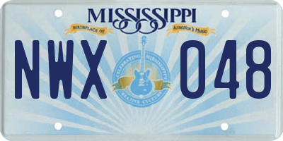 MS license plate NWX048