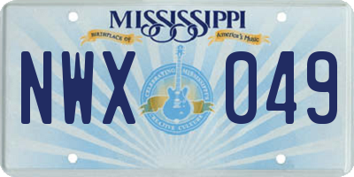 MS license plate NWX049