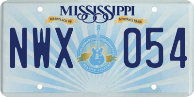 MS license plate NWX054