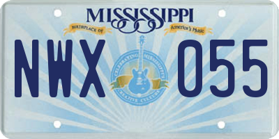 MS license plate NWX055
