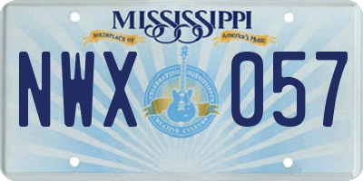 MS license plate NWX057