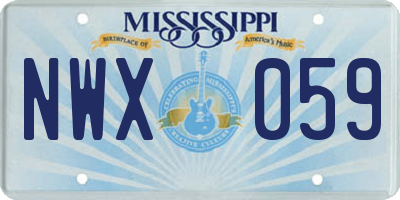 MS license plate NWX059