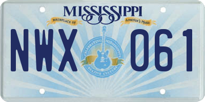 MS license plate NWX061
