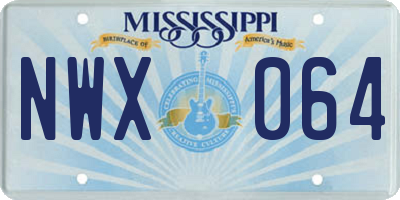 MS license plate NWX064