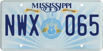MS license plate NWX065