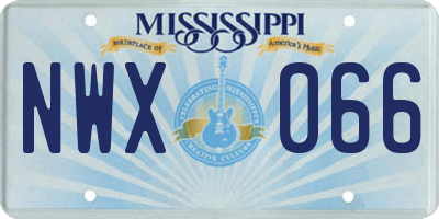 MS license plate NWX066