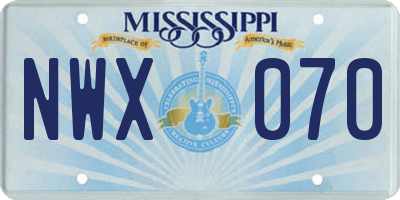 MS license plate NWX070