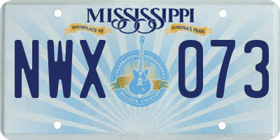 MS license plate NWX073