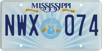 MS license plate NWX074