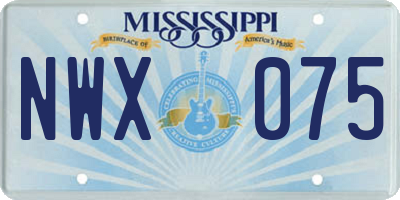 MS license plate NWX075