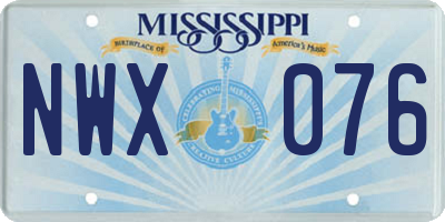 MS license plate NWX076