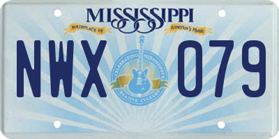 MS license plate NWX079