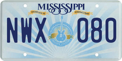 MS license plate NWX080