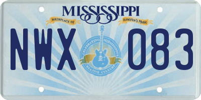 MS license plate NWX083