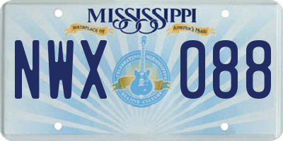 MS license plate NWX088