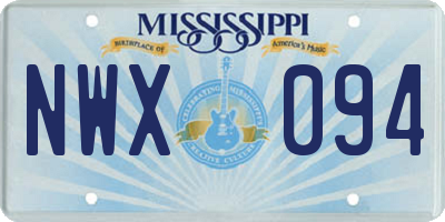 MS license plate NWX094