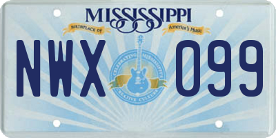 MS license plate NWX099