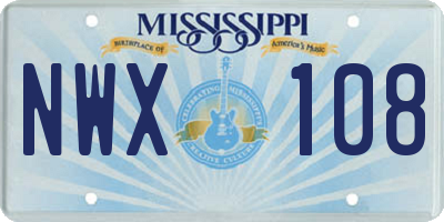 MS license plate NWX108