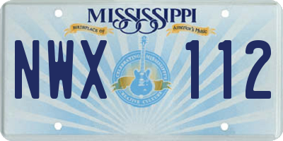 MS license plate NWX112