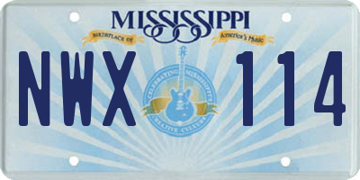 MS license plate NWX114