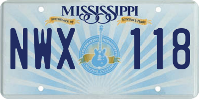 MS license plate NWX118