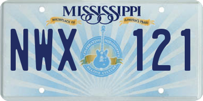 MS license plate NWX121