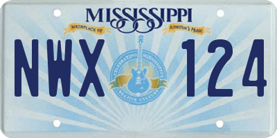 MS license plate NWX124