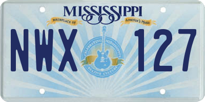 MS license plate NWX127