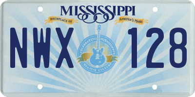 MS license plate NWX128