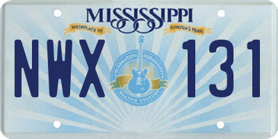 MS license plate NWX131