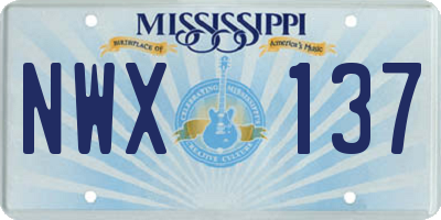 MS license plate NWX137