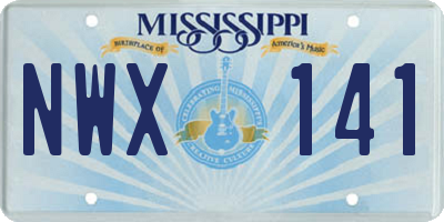 MS license plate NWX141