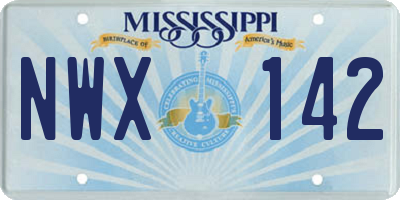 MS license plate NWX142