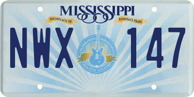 MS license plate NWX147