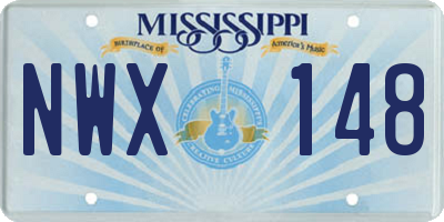 MS license plate NWX148