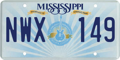 MS license plate NWX149