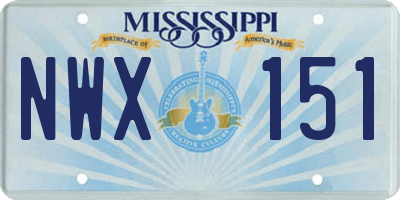 MS license plate NWX151