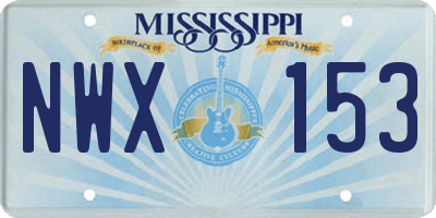 MS license plate NWX153