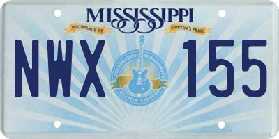 MS license plate NWX155