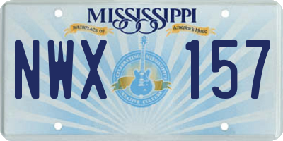 MS license plate NWX157