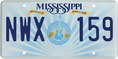 MS license plate NWX159