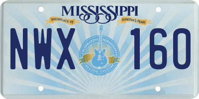 MS license plate NWX160